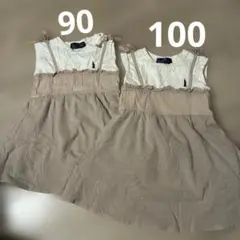 【90&100】EASTBOY ノースリーブワンピース 2着セット