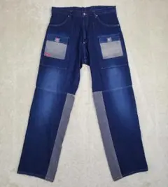 激レア！90's PNBネーション 刺繡 切り替えデザイン  デニムパンツ 90s PNB NATION 刺繍 デニムパンツ ワイド B系 HIPHOP - メルカリ