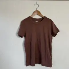 UNIQLO クルーネックTシャツ　ブラウン　サイズM 半袖 シンプル