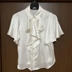 【即購入可】ZARA ザラ　サテンフリルシャツ　ブラウス