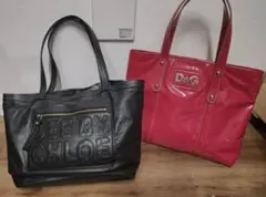 mokaponpon様専用【クロエ 黒】【 D&G ピンク】トートバッグ2点