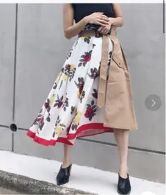 アメリ アメリビンテージ 花柄 総柄 アシメントリー レイヤード トレンチ