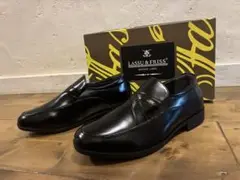 LASSU & FRISS ブラックレザー ビジネスシューズ、ローファー