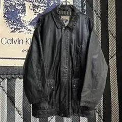 Calvin Klein カルバンクライン レザー 革 ミドル丈 ジャケット
