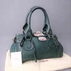 本物良品■クロエ■パディントン/グリーンレザー■ハンドバッグ/ショルダーバッグ
