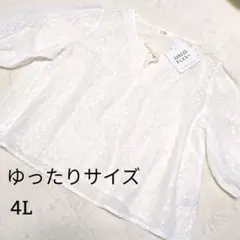 （タグ付き）4Lsize シュリーブ+ 大きいサイズ ブラウス レース 花柄