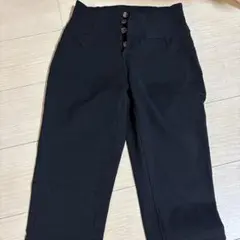 ブラックスキニーパンツ ハイウエスト ボタン付き他パンツ2点セット