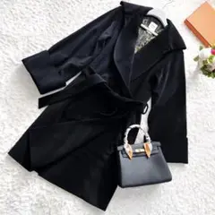 美品 HERMES エルメス ツイルレーヌ アンゴラ シルク ベルト コート