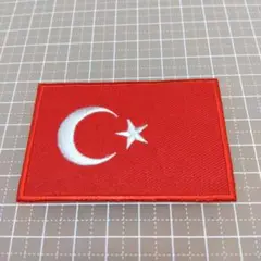 【Lサイズ】アイロンワッペン　トルコ国旗　トルコ　国旗