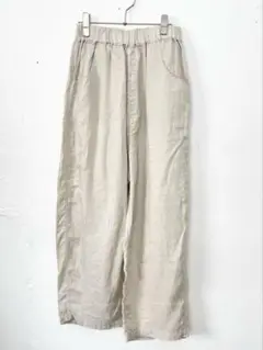 Y61) NARU(ナル) 40フレンチリネン ノッポパンツ ベージュ
