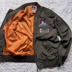 美品/希少✨BEN DAVIS フライトジャケット　MA-1 カーキ　ワッペン