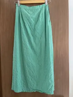 グリーンレーベルリラクシンググリーン スリット入りロングスカート