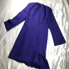 オールド Dior クリスチャンディオール プリーツワンピース 9号 ブルー