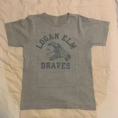 LOGAN ELM BRAVES グレー Tシャツ　セミヴィンテージ