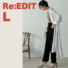 Re:EDIT リエディ サイドスリット シアーシャツ ワンピース L ホワイト