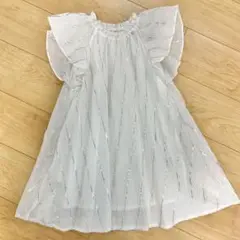 petitmain プティマイン　キッズ　ラメストライプワンピース　120㎝
