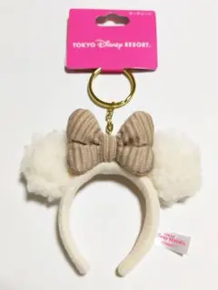 ◆新品◆ディズニー カチューシャ キーホルダー ミニー もこもこ