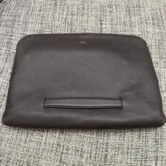 FARO ダークブラウン レザー クラッチバッグ