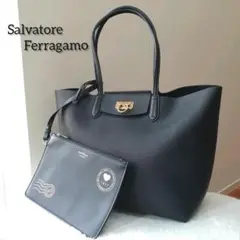 美品⭐SalvatoreFerragamo フェラガモ トートバッグ ブラック