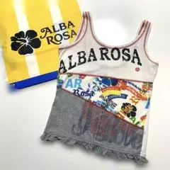 ALBA ROSA ロゴパッチワーク風タンクトップ y2k