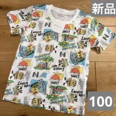 【新品】カラフル　キャラクター　総柄　Tシャツ 100cm