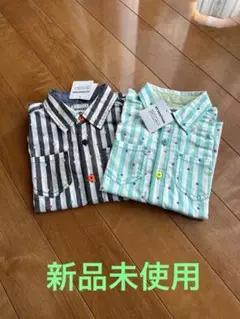 BRANSHES ストライプ 半袖シャツ 2枚セット