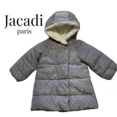 Jacadi ジャカディ ダウンジャケット ふわふわ グレー ドット ファー秋冬