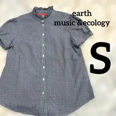 美品❣️半袖チュニックブラウスearth music&ecology S チェック