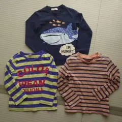 110サイズ ロンT まとめ売り 3点セット 長袖 春秋 ボーダー