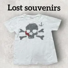 Lost souvenirs キッズ 半袖Tシャツ スカル ドクロ (34) 白