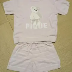PIQUE テディベアプリント パジャマセット
