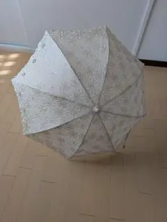森英恵 アイボリー花柄レース 日傘