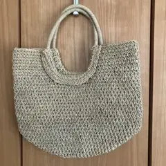 美品　パラスパレス　夏カゴバック水色 洗えるカゴバッグ パサールバッグ（ハード）／XS／スカイブルー