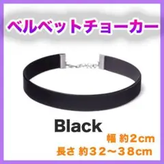 チョーカー 幅2㎝ 黒 首輪 レディース メンズ ブラック リボン ベルベット