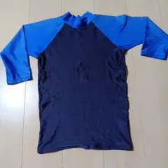 ◆送料無料◆　青/黒 ラッシュガード S~M　長袖　ファスナー無し