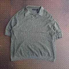 00s Claiborne クレイボーン半袖ニット スキッパー メランジ シルク