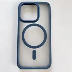 iPhone 15 Proケース　クリア　ダークブルー
