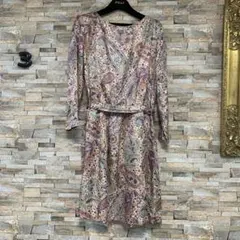 ETRO エトロ ペイズリー柄シルクワンピース リボンベルト付