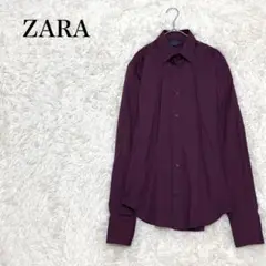 美品　ZARA 　ザラメン　ワイシャツ　M　スーパースリムフィット　パープル
