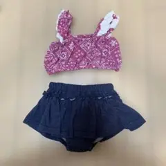 ベビー水着セット セパレート水着 オルテガ柄 バンダナ柄 90cm