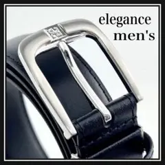 【B級品】 新品未使用elegance ベルト レザー メンズ 黒 T72 ❶