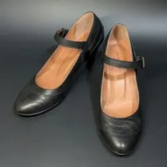 【美品】アトリエブルージュ 黒 パンプス 24.5cm メリージェーン