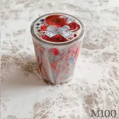 【商品ナンバー: M100】海外マスキングテープ 赤花 10m 巻売り