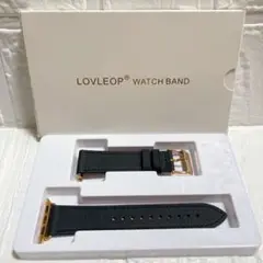 アップルウォッチバンド レザー・スクエア・38mm ブラック/ゴールド
