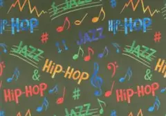 【ゆきちゃん限定】X2330-1 HIPHOP＆JAZZ ポップ柄 カーキ 1m