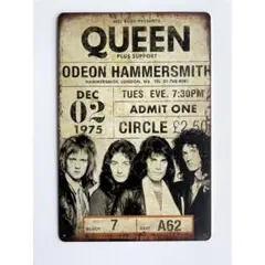 クイーン Queenロックバンド 1975年コンサートポスターブリキ看板