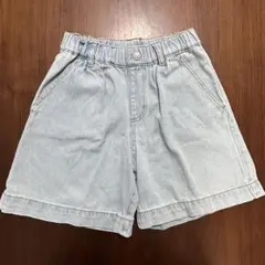 【新品未使用】140cm デニム　ハーフパンツ　半ズボン　キュロット