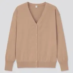 UNIQLO UVカットスーピマコットンVネックカーディガン（長袖）Lレディース