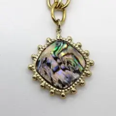 新品!ゴールド ネックレス シェル レインボー チェーン 316L ステンレス