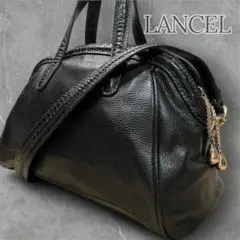 【美品】LANCEL 2way ショルダーバッグ　ハンドバッグ　レザー　クロコ